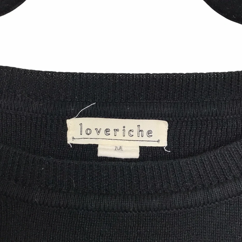 LoveRiche Black Ruffle Sweater Love Riche